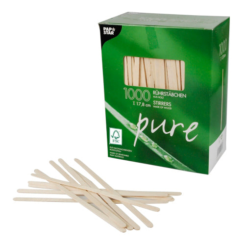 Rührstäbchen, Holz "pure" 17,8 cm x 5 mm