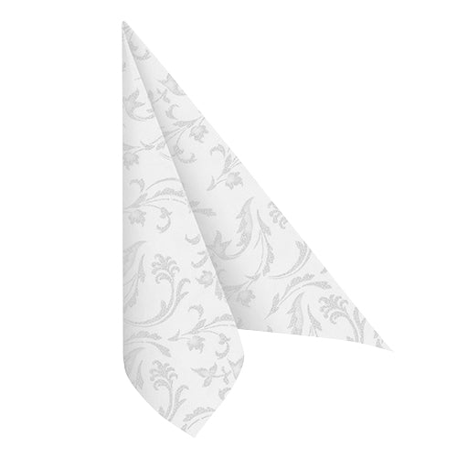 Servietten "ROYAL Collection" 1/4-Falz 40 cm x 40 cm weiss "Damascato"