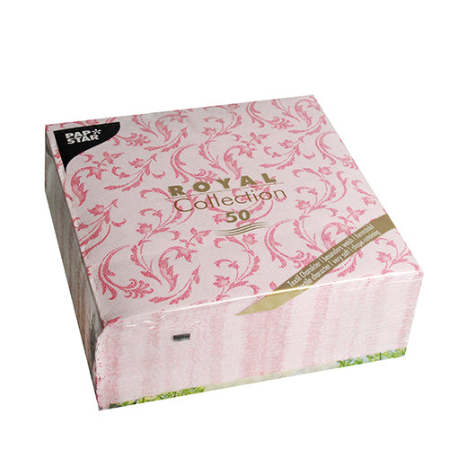 Servietten "ROYAL Collection" 1/4-Falz 40 cm x 40 cm fuchsia "Damascato"
