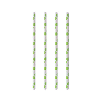 Trinkhalme, Papier Ø 6 mm · 20 cm "green Dots"