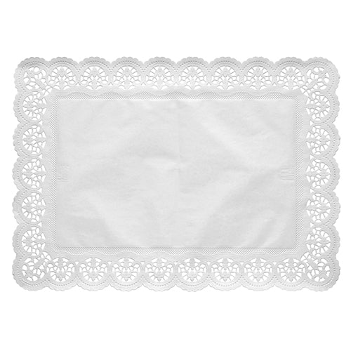 Spitzenpapiere eckig 53 cm x 32,5 cm weiss