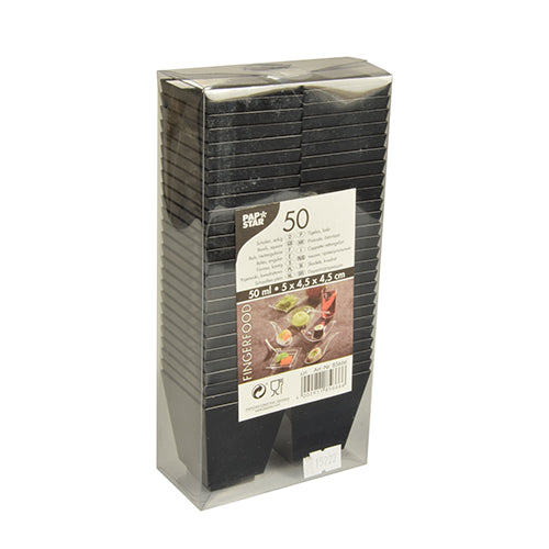 Fingerfood - Schalen, PS eckig 50 ml 5 cm x 4,5 cm x 4,5 cm schwarz