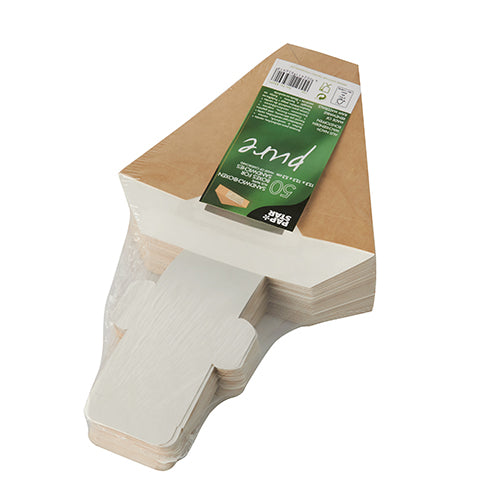 Sandwichboxen, Pappe mit Sichtfenster aus PLA 12,3 cm x 12,3 cm x 5,2 cm braun
