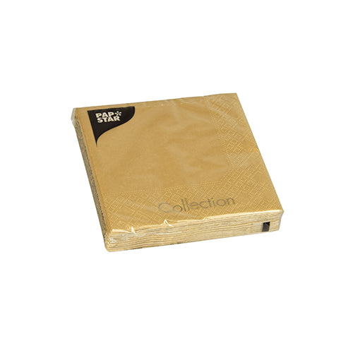 Servietten, 3-lagig 1/4-Falz 25 cm x 25 cm gold
