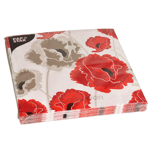 Servietten, 3-lagig 1/4-Falz 40 cm x 40 cm "Poppy"