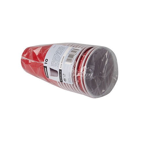 Bierbecher, PS 0,4 l Ø 9,5 cm · 12 cm rot/weiss