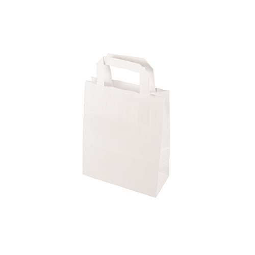 Tragetaschen, Papier 22 cm x 18 cm x 10 cm weiss mit Tragegriff