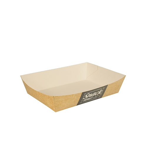 Snacktrays, Pappe "pure" 4 cm x 11 cm x 16 cm "Good Food"
