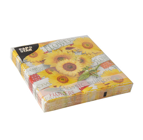 Servietten, 3-lagig 1/4-Falz 33 cm x 33 cm "Sunflower Field"