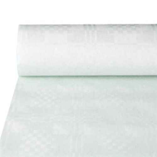 Papiertischtuch mit Damastprägung 50 m x 1 m weiss