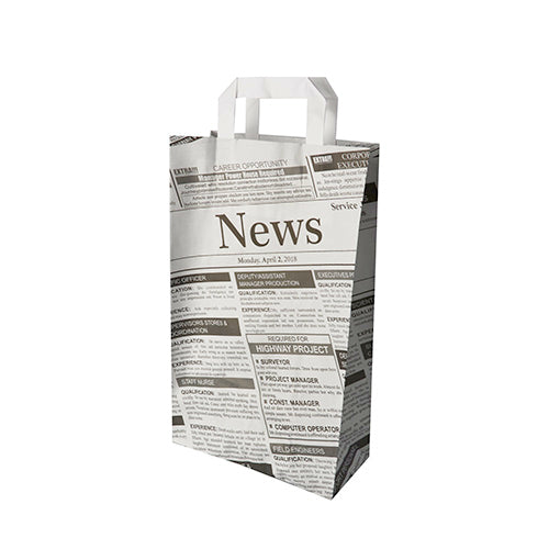 Tragetaschen, Papier 36 cm x 22 cm x 10 cm "Newsprint" mit Tragegriff