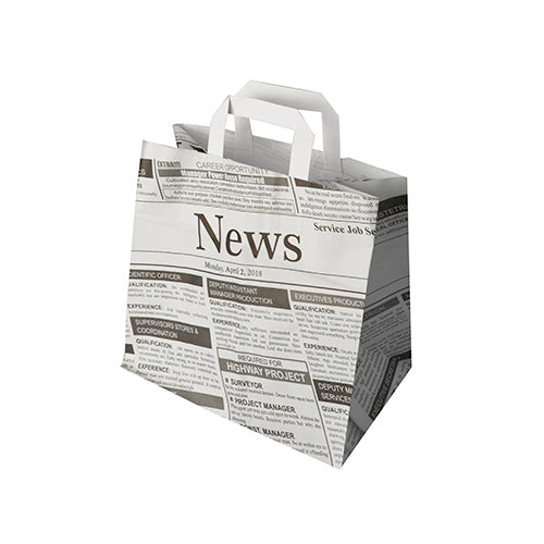 Tragetaschen, Papier 25 cm x 26 cm x 17 cm "Newsprint" mit Tragegriff
