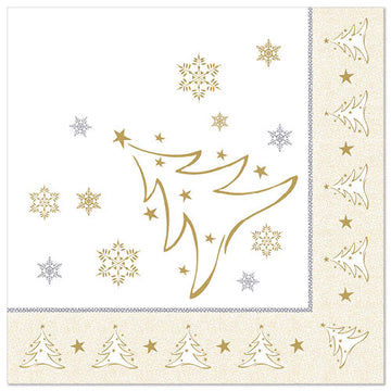 Servietten "ROYAL Collection" 1/4-Falz 40 cm x 40 cm gold "X-Mas Elegance"
