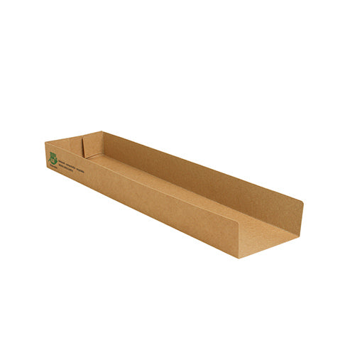 Snacktrays, Pappe "pure" 3 cm x 7,5 cm x 28,5 cm braun "100% Fair"