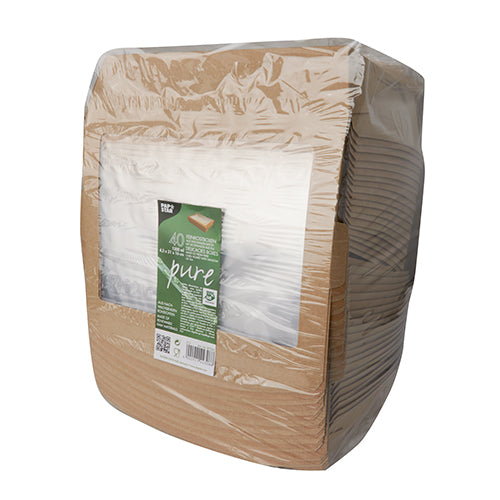 Feinkostboxen Pappe "pure" eckig 1500 ml 4,5 cm x 21 cm x 16 cm braun "100% Fair"