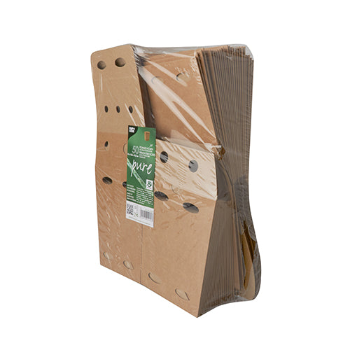 Pommes-Frites-Boxen, Pappe "pure" 15,5 cm x 10,5 cm x 10,5 cm braun "100% Fair" klein