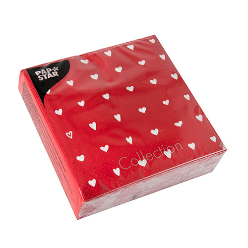 Servietten, 3-lagig 1/4-Falz 33 cm x 33 cm "Hearts"