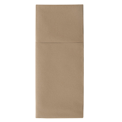 Bestecktaschen, Airlaid 40 cm x 48 cm taupe "Premium" mit Besteckfalz