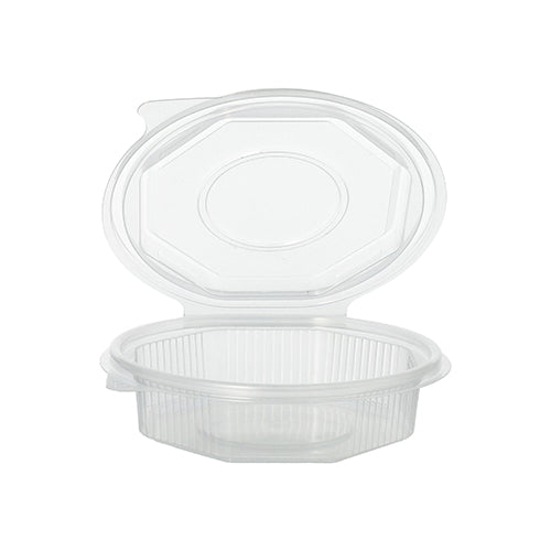 Verpackungsbecher mit Klappdeckeln, PP 8-eckig 250 ml 2,8 cm x 11 cm x 11 cm transparent
