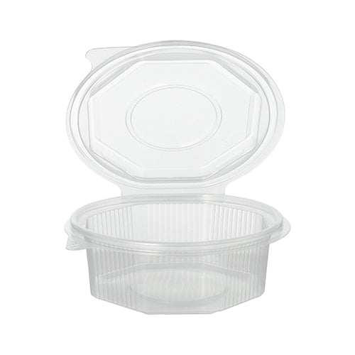 Verpackungsbecher mit Klappdeckeln, PP 8-eckig 375 ml 4,2 cm x 11 cm x 11 cm transparent