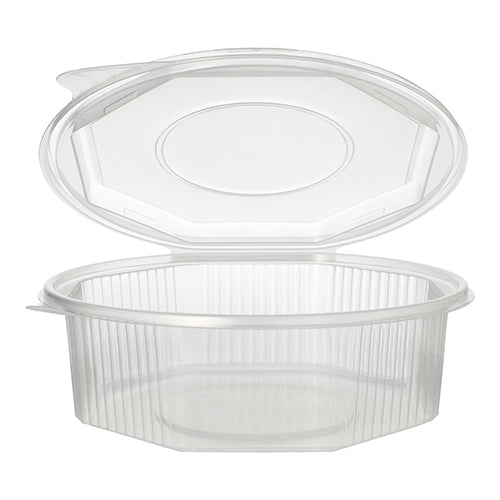 Verpackungsbecher mit Klappdeckeln, PP 8-eckig 1,5 l 5,9 cm x 18 cm x 18 cm transparent