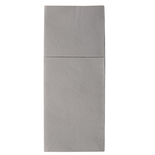 Bestecktaschen, Airlaid 40 cm x 48 cm grau "Premium" mit Besteckfalz