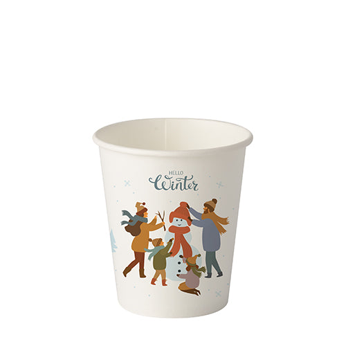 Trinkbecher, Pappe 0,2 l Ø 8 cm · 9,2 cm "Hello Winter"