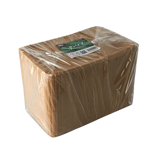 Teller, Pappe "pure" eckig 18 cm x 26 cm braun