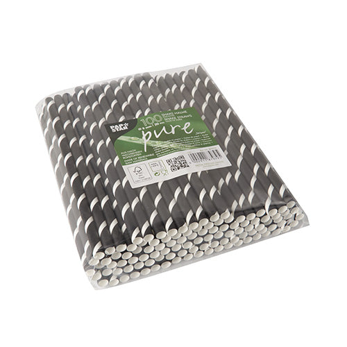 Shake-Halme, Papier Ø 8 mm · 20 cm schwarz/weiss "Stripes"