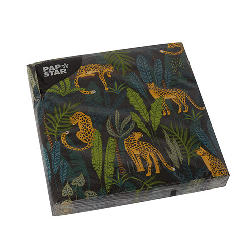 Servietten, 3-lagig 1/4-Falz 33 cm x 33 cm "Leopard"
