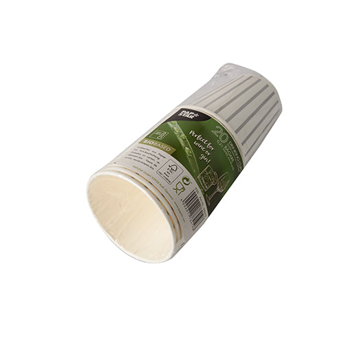 Trinkbecher, Pappe 0,2 l Ø 8 cm · 9,1 cm grau/silber "Wine / Gin Tonic"