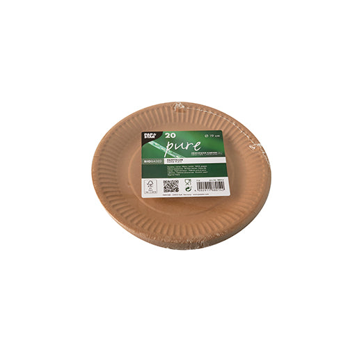 Teller, Pappe "pure" rund Ø 19 cm braun