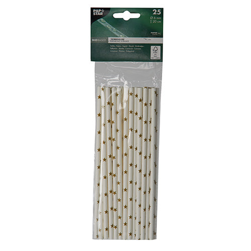Trinkhalme, Papier Ø 6 mm · 20 cm "Stars"
