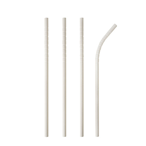 Trinkhalme Papier "pure" Ø 6 mm · 20 cm weiss flexibel