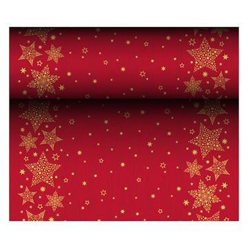 Tischläufer, stoffähnlich, Airlaid 24 m x 40 cm rot "Christmas Shine"