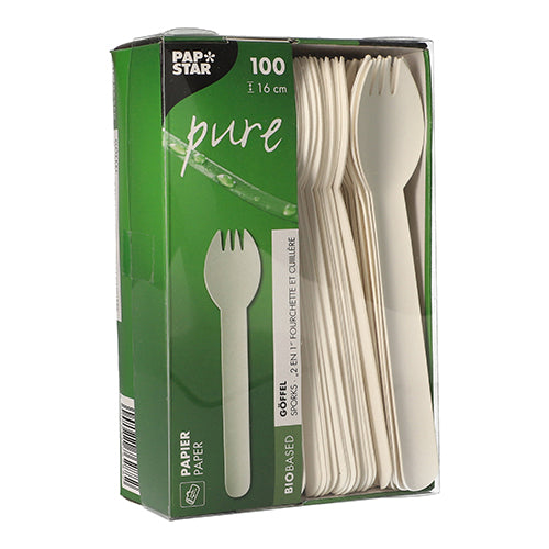 Göffel, Papier "pure" 15,1 cm weiss