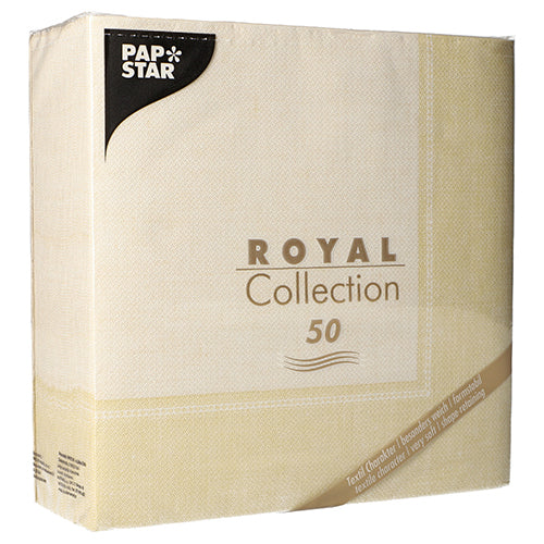 Servietten "ROYAL Collection" 1/4-Falz 40 cm x 40 cm champagner "Linum"