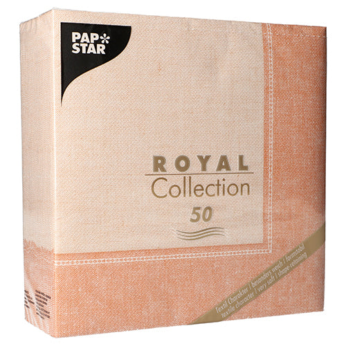 Servietten "ROYAL Collection" 1/4-Falz 40 cm x 40 cm terracotta "Linum"