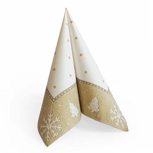 Servietten "ROYAL Collection" 1/4-Falz 40 cm x 40 cm gold "X-Mas"