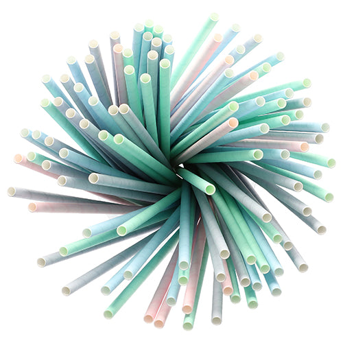 Trinkhalme, Papier Ø 6 mm · 21 cm farbig sortiert