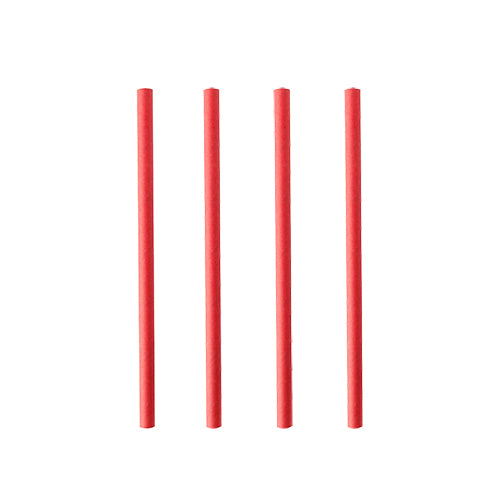Cocktail Trinkhalme, Papier Ø 7 mm · 15 cm rot