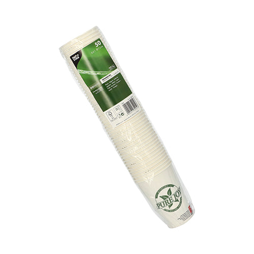 Trinkbecher, Pappe 0,2 l Ø 7,3 cm · 9,9 cm weiss "Pure Joy"