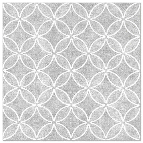 Servietten "ROYAL Collection" 1/4-Falz 40 cm x 40 cm grau "Circle Flowers"