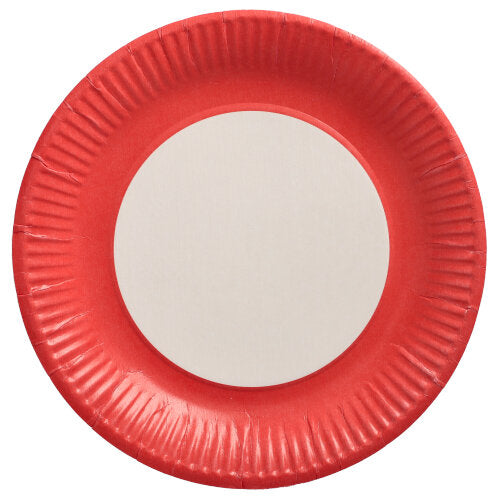 Teller, Pappe rund Ø 23 cm rot