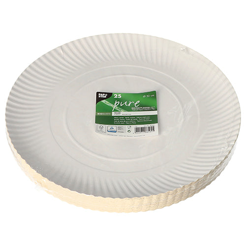 Teller, Pappe "pure" rund Ø 32 cm · 2 cm weiss