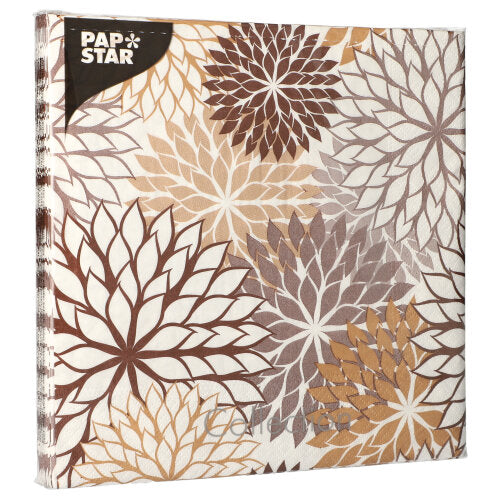 Servietten, 3-lagig 1/4-Falz 40 cm x 40 cm taupe "Floralies"