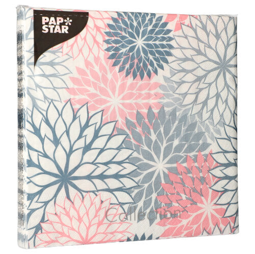 Servietten, 3-lagig 1/4-Falz 40 cm x 40 cm grau "Floralies"