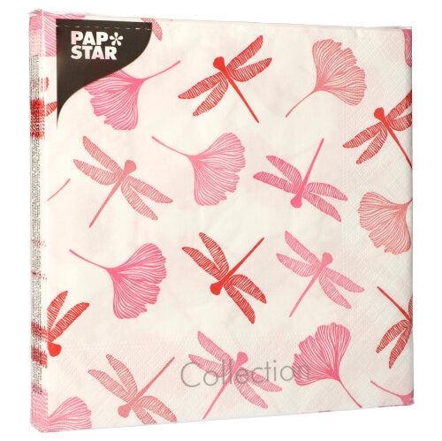 Servietten, 3-lagig 1/4-Falz 40 cm x 40 cm rose "Ginko"