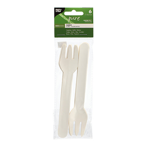 Gabeln, Papier "pure" 15,5 cm weiss