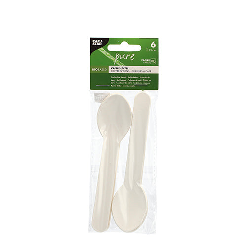 Kaffeelöffel, Papier "pure" 13 cm weiss